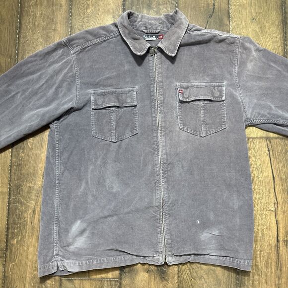 Quiksilver Washed Canvas Zip Shirt-Jacket Retro Vtg Style Surf Skate Men’s M - Picture 1 of 16
